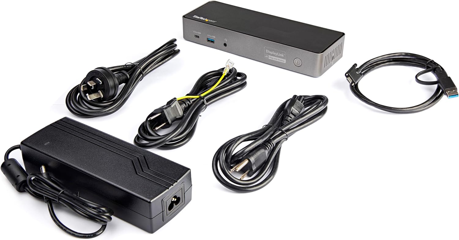 StarTech.com USB-C / USB-A Hybrid Docking Station for MacBook Pro / Air M1 M2 M3 M4 & Windows, Universal Triple 4K 60Hz HDMI DP Dock, Thunderbolt Compatible, 85W Laptop Charging - TAA