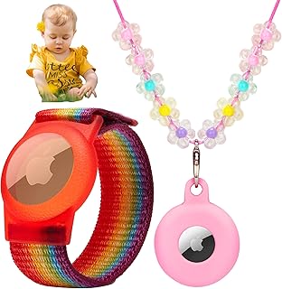 Airtag Bracelet for Kids Airtag Necklace Kids, Comfy Secure Airtag Wristband Kids Air Tag Necklace for Kids, Adults | Air Tag for Kids AirTag Watch Band AirTag Anklet