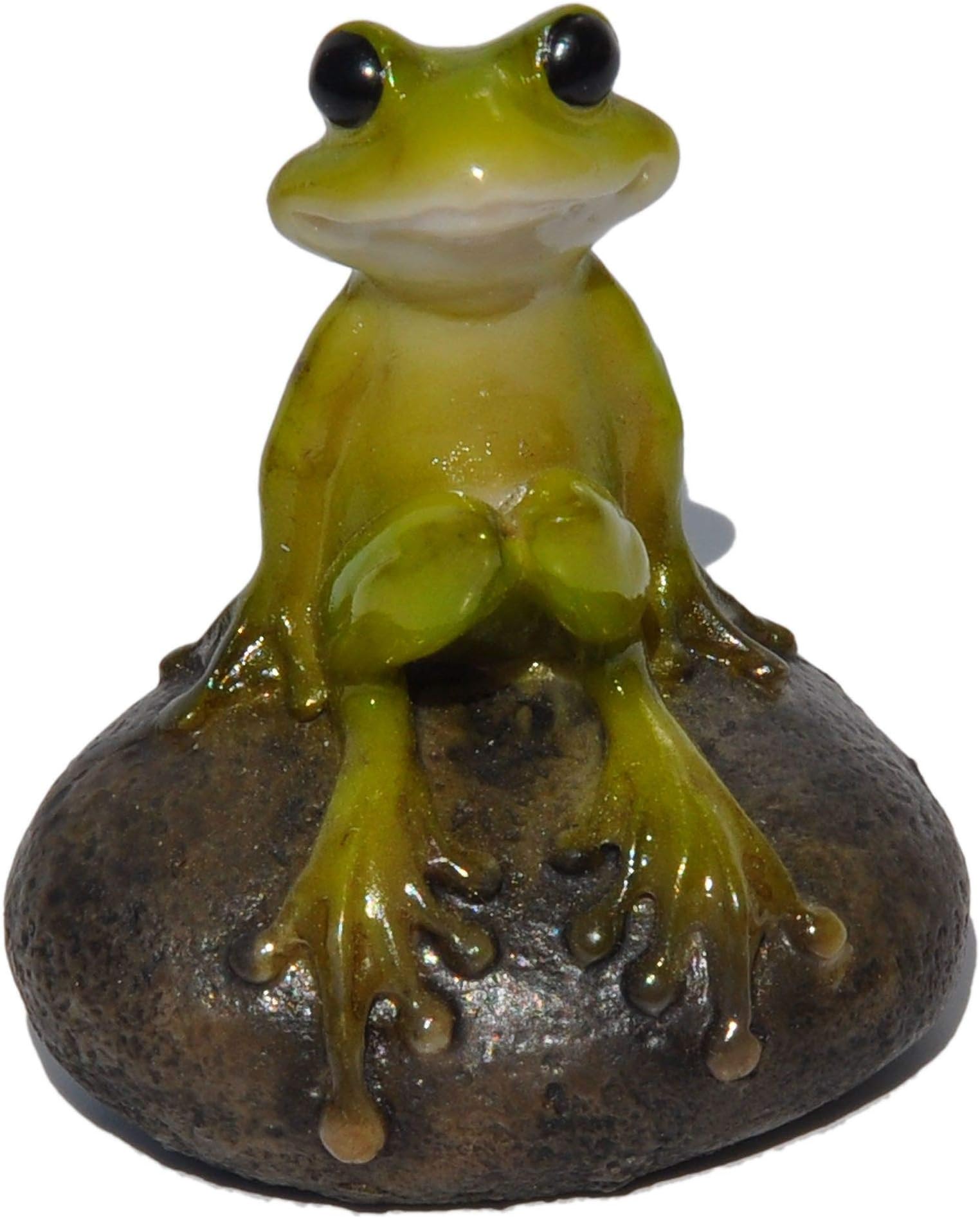 2.725-Inch Miniature Fairy Garden and Terrarium Cute Frog on Stone, Mini