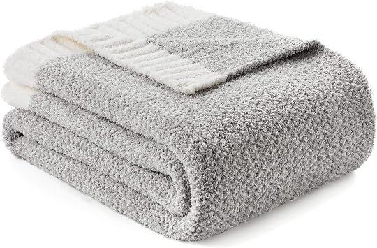 Snuggle Sac Heather Grey Throw XL Blanket for Couch, Super Soft Warm Blankets Cozy Knit Fuzzy Microfiber Throws Dupes for Sofa, Bed, Camping, Picnic, Heather Grey, 50x70 inches