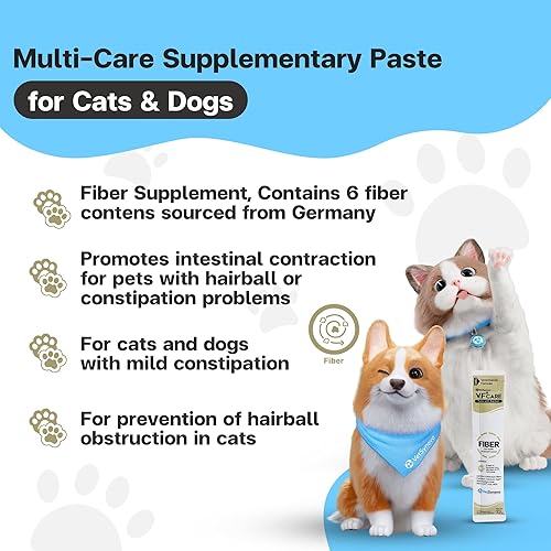 Miniatura 2 de VFcare Fibra para gatos y perros  Atún con salmón  Remedio de bola de pelo para gatos y alivio del estreñimiento del gato  6 fibras funcionales con