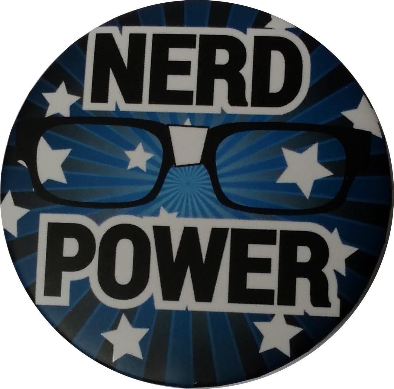 Amazon.com: Nerd Power Button Pin 2 ¼ inch 56mm blue black with white ...
