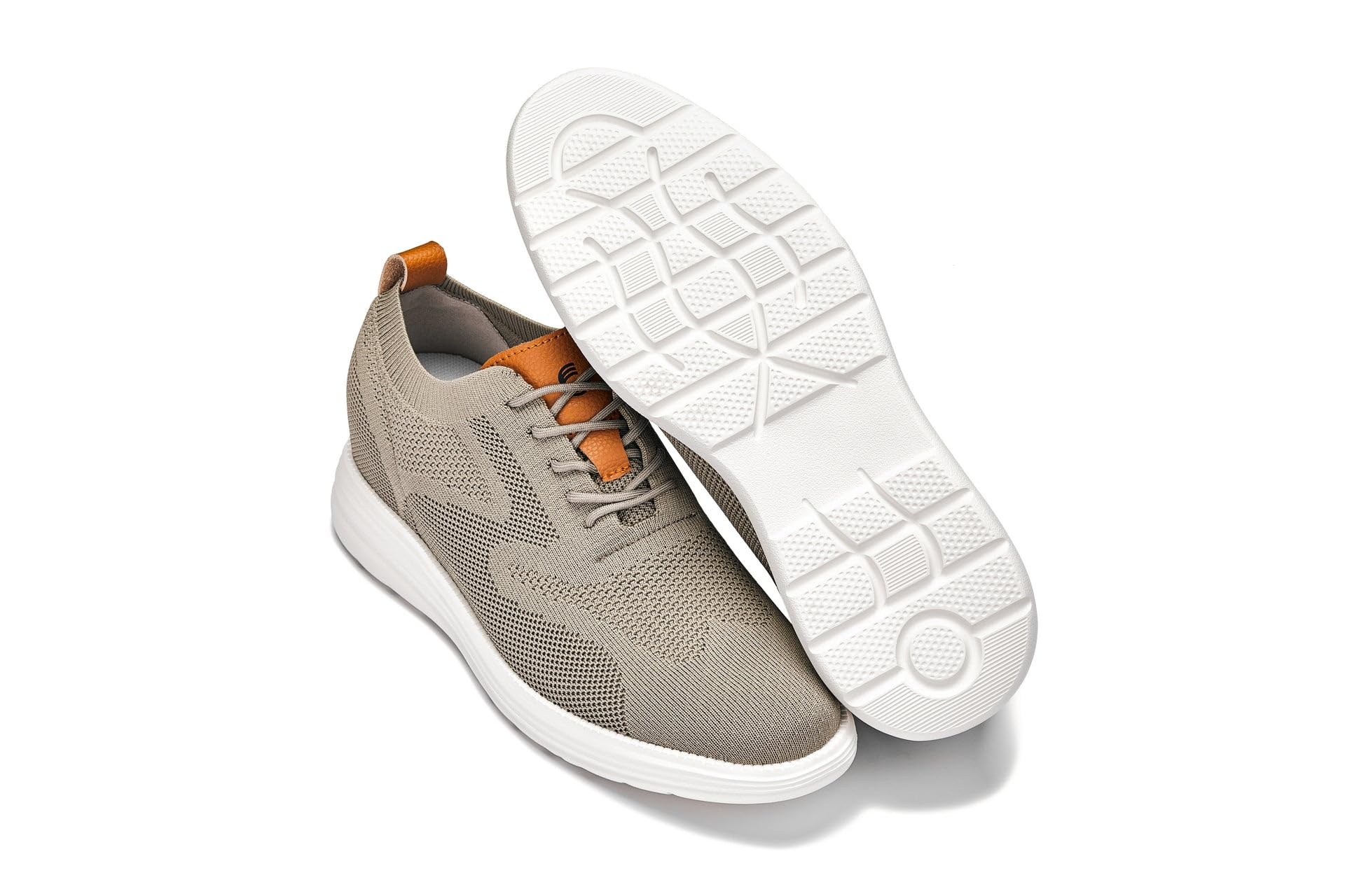 CALTO Scarpe da uomo invisibili, altezza crescente, ultra leggere, con lacci, sportive, 7,1 cm