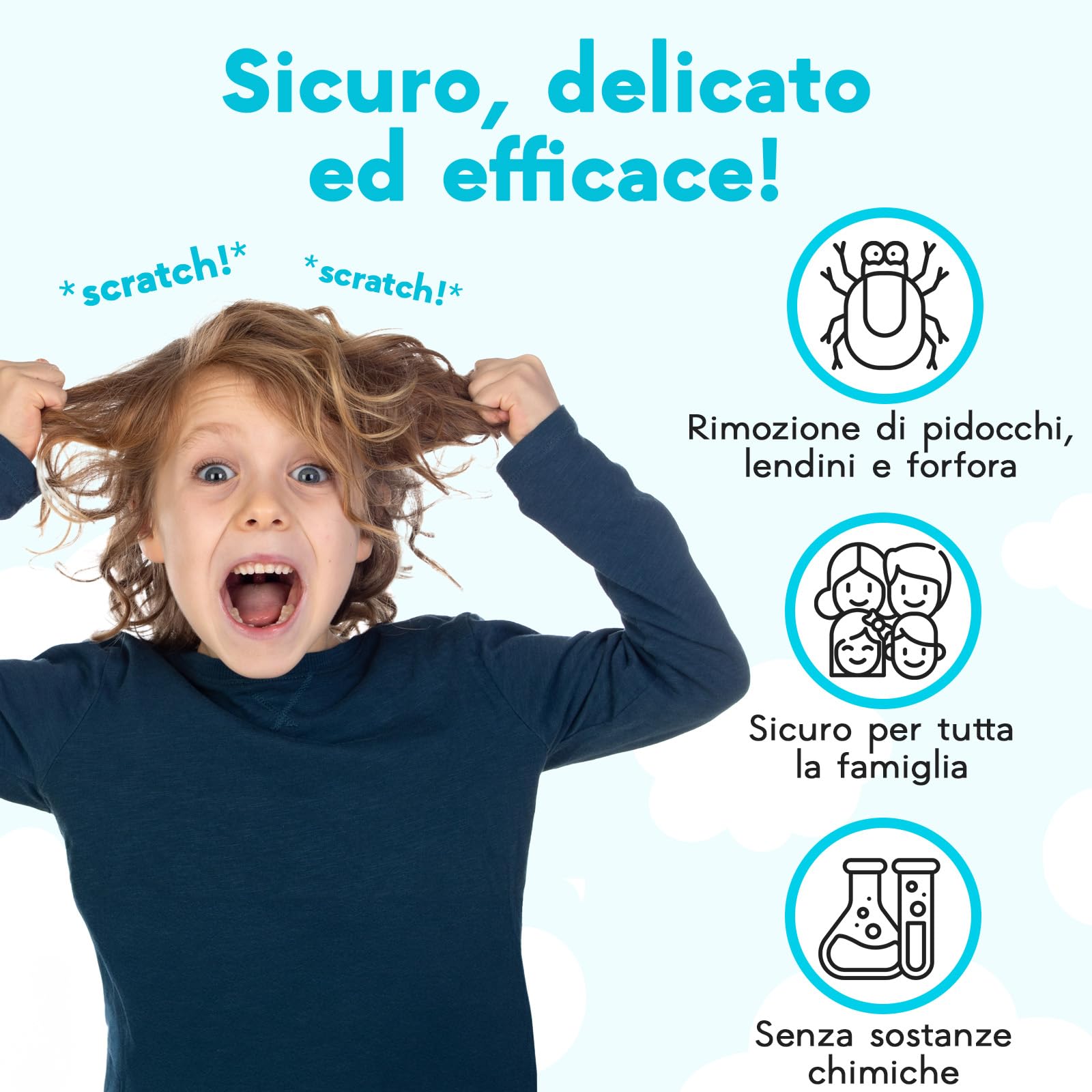 Adamson Pettine per Pidocchi e Lendini Bambini - Pettinino Acciaio - Elimina Lendini - Resistente e Facile da Pulire