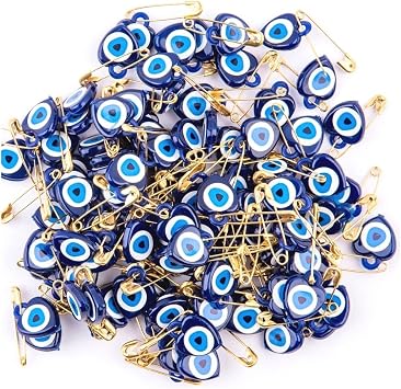 nevfactory 100 Pieces 0.51 inch 13 mm Width Lucky Charm with Turkish Eye Stickers