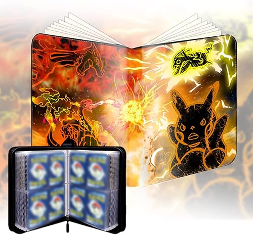 ONZEGATE Carpeta de tarjetas intercambiables de 4 bolsillos para tarjetas intercambiables funda portátil para coleccionistas se adapta a 400