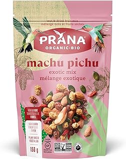 Prana Machu Pichu - Exotic Fruit & Nut Mix | Organic Trail Mix | Non-GMO, Gluten Free, Vegan Snack | Almonds, Goldenberries, Pumpkin Seeds, White Mulberries, Brazil Nuts & Goji Berries | 150g