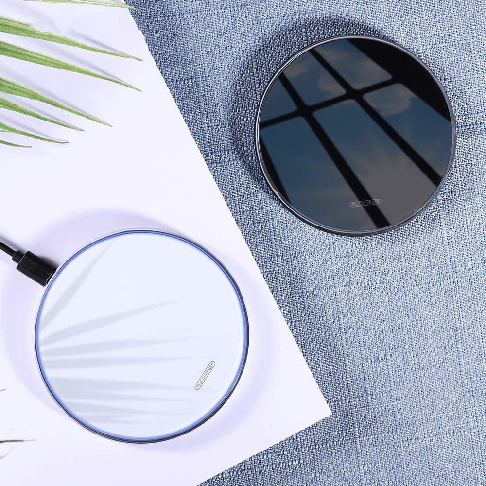 Fast Wireless Charger,20W Max Wireless Charging Pad Compatible with iPhone 16/16 Pro/16 Pro Max/16 Plus/15/14/13/12/11/X,AirPods;FDGAO Induction Charge Mat for Samsung Galaxy S25/S24/S23/S20 20W-Mirror White image 5 of 7 B09BTTLLGY