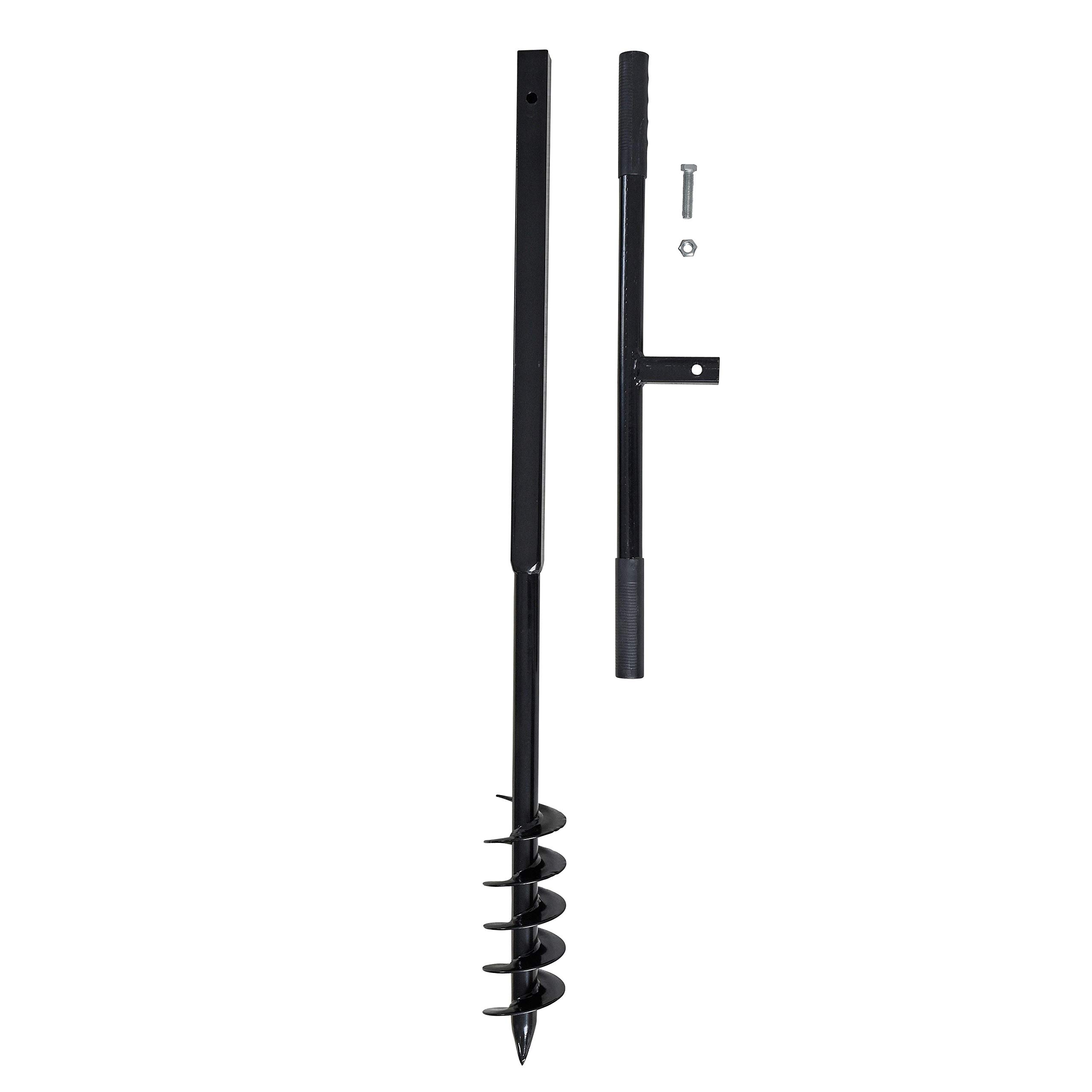 ESTEXO Handbohrer Erdbohrer Handerdbohrer Erdlochbohrer Pflanzbohrer Pfahlbohrer Brunnenbohrer Brunnenbohrgerät Lochbohrer (85 mm)
