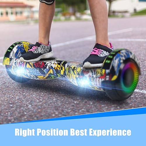 Miniatura 7 de FLYING-ANT Hoverboard, aeropatinetas autoequilibrantes de 6.5 pulgadas con Bluetooth y luces LED intermitentes, hover board para niños y adolescentes