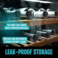 Vista 5 de VINVOLI Juego de preservador de vino, bomba de vacío de vino de lujo 2025 con 2 tapones de vino reutilizables, sellador de vino y protector de vino