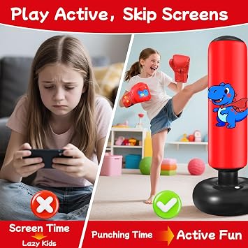 Punching Bag for Kids&Adults Inflatable Boxing Bag 120/150/168/180cm