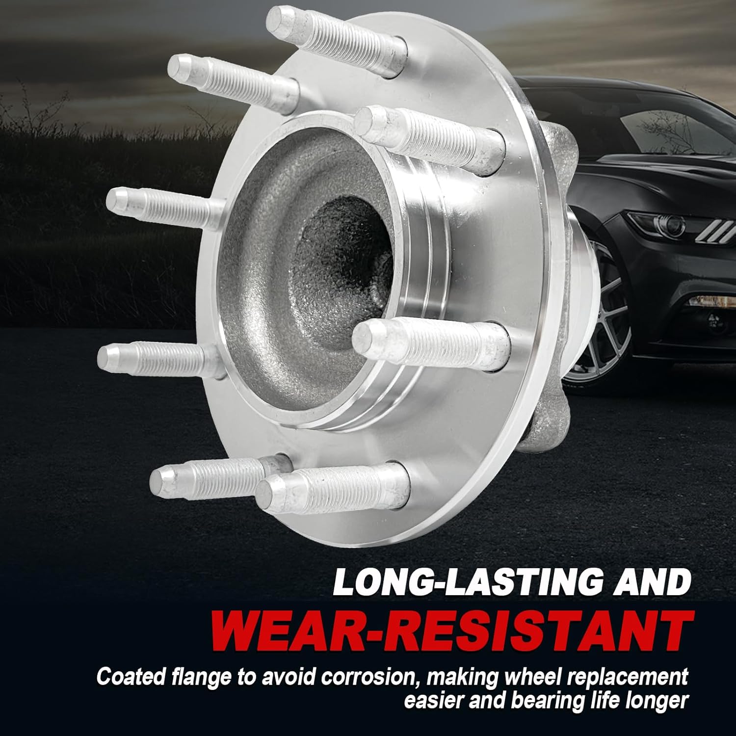 Pair 515059 Front Wheel Bearing Hub Assembly Compatible with Chevrolet Express 2500 2003-2017, Express 3500 2003-2017, for GMC Savana 2500 2003-2017, Savana 3500 2003-2017, 8 Lug w/ABS