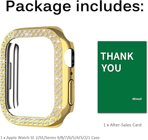 Miniatura 9 de Miimall Compatible con Apple Watch Series 8 de 1.772 pulgadas (1.772 in), marco duro de policarbonato, ultrafino y ligero, cubierta de cristal de