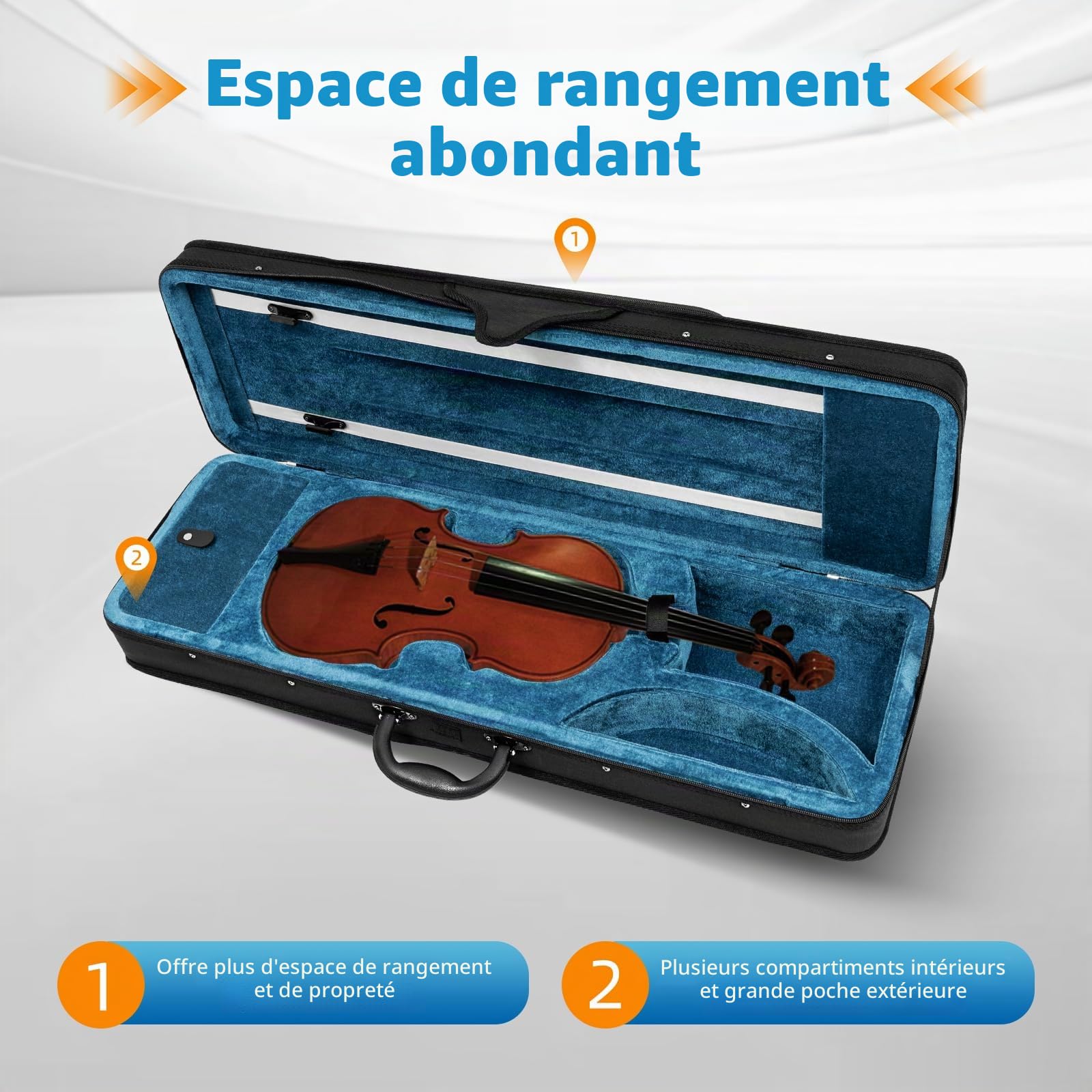 Étui pour violon 4/4 avec sangle de sac à dos