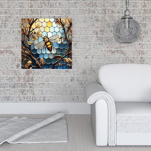 Miniatura 3 de DIYDECORFUN Kits de pintura de diamantes 5D para adultos, arte de diamantes de abeja de miel, kit de vitrales para principiantes, arte de cuentas de