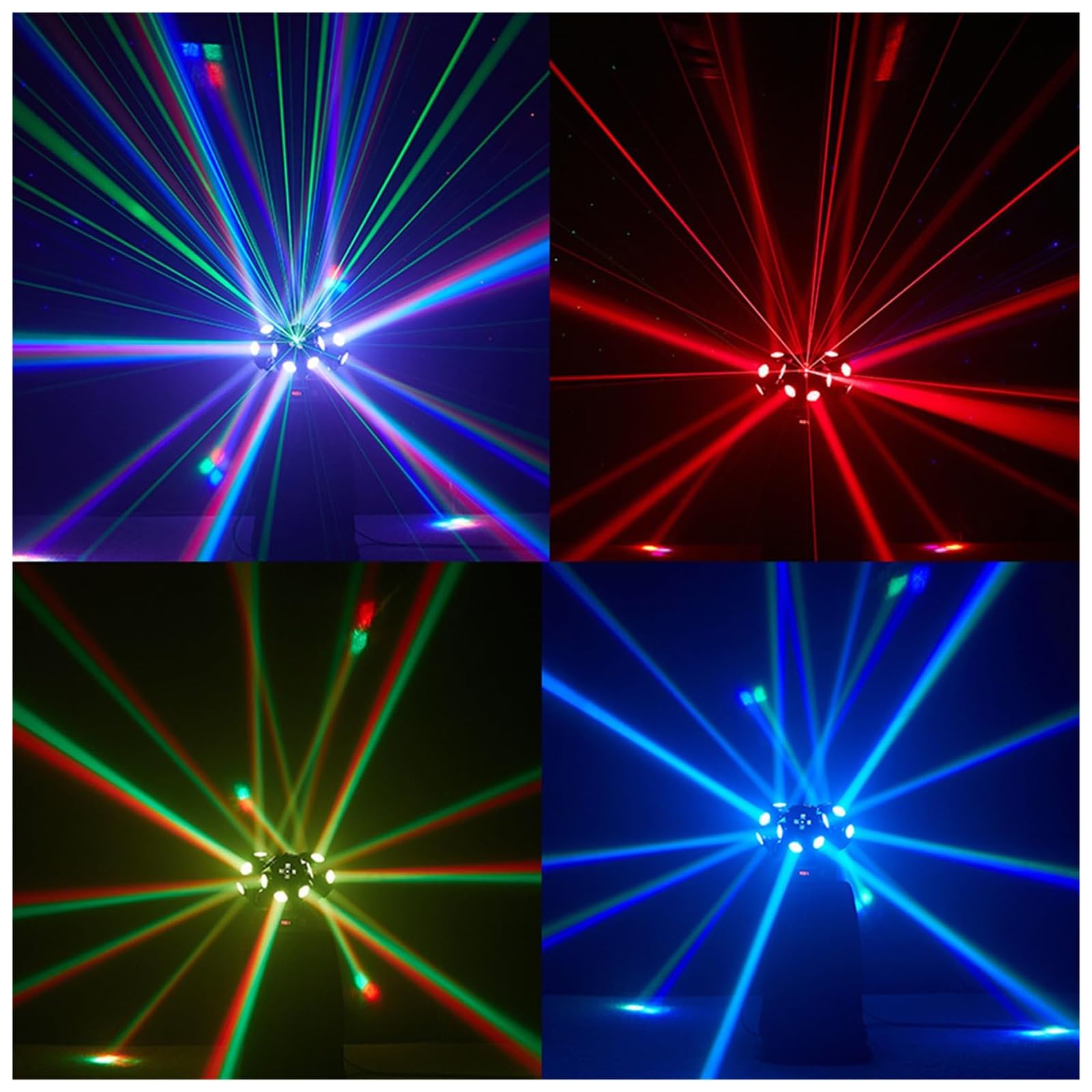 Mini Faretto Muovente da Palco, 18x10W LED Quad RGBW con Effetti di Pattern Rotante a 3 Bracci, Laser Strobo Attivato per KTV DJ Disco Matrimonio Festa Club Bar Spettacolo di Danza