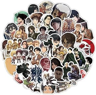 PVC 防水 可愛い おしゃれ forぼっちざろっく シール 防水 人気 アニメ 漫画ステッカー手帳 シールDIY 車 バイク ヘルメット パソコン スノーボード スマホ ステッカー (進撃の巨人)