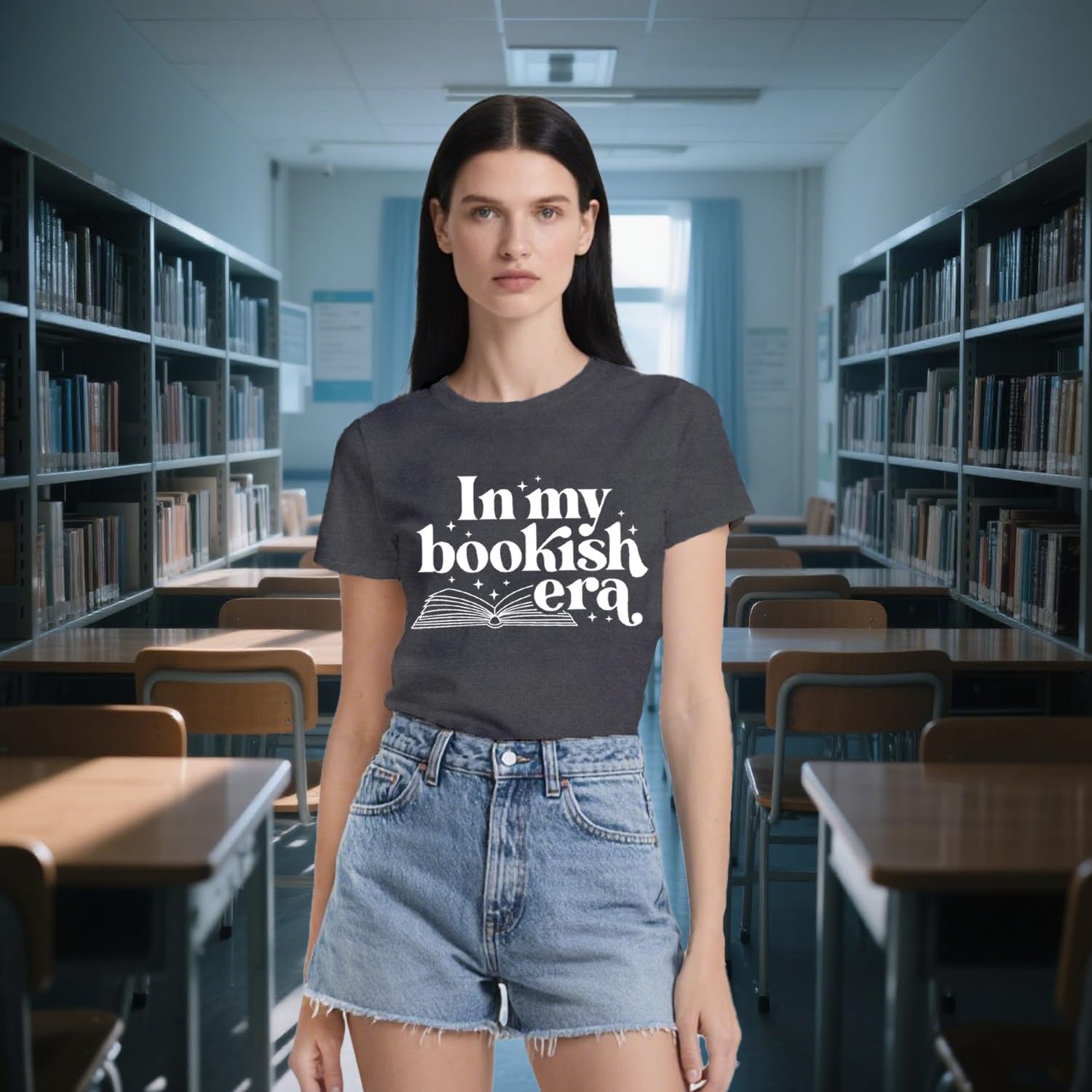 Teacher Shirts for Women Reading T-Shirt in My Bookish Era Tee Tops - Image 2