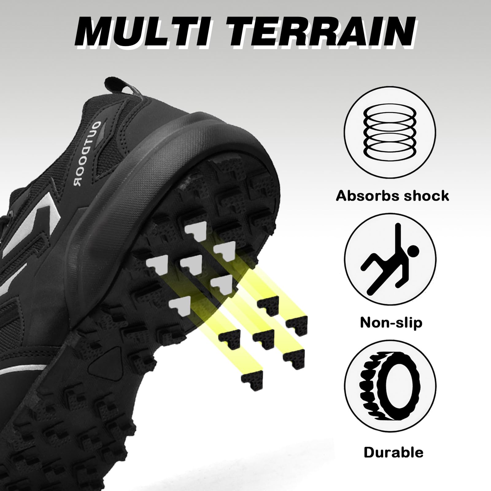 Scarpe da Trail Running Uomo Scarpe Trekking Scarpe da Escursionismo Outdoor Antiscivolo Fitness Running Sneakers