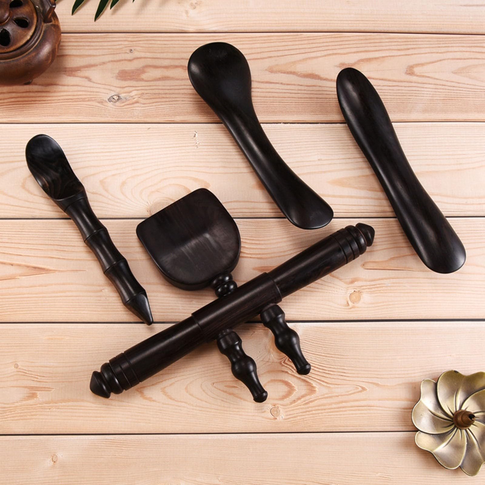 4-in-1 Wooden Muscle Scraper Tools Set,Scraping Massage Tools for Physical Therapy,Guasha Massage Scraper Tool,IASTM Tools,Do Not Hurt The Skin(A)