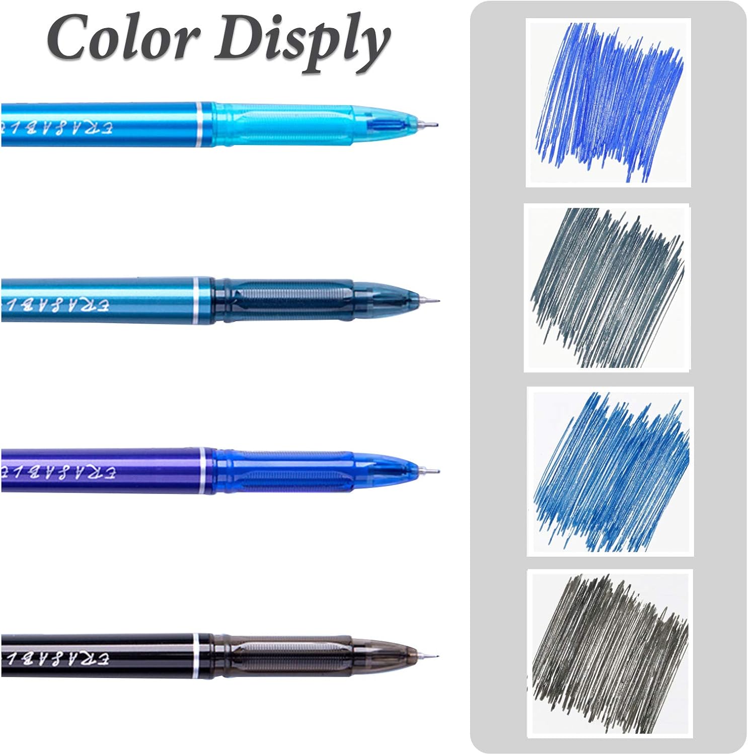 8 Pcs Erasable Gel Ink Rollerball Pens, Johiux 4 Colors Erasable