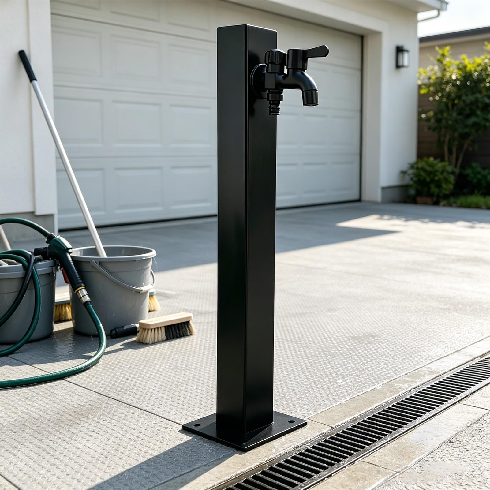Lonmrrton B Outdoor Freestanding Column Water Tap, Antifreeze Faucet Stainless Steel Water Fountain Yard Hydrant Hose Stand For Garden Farm Pasture