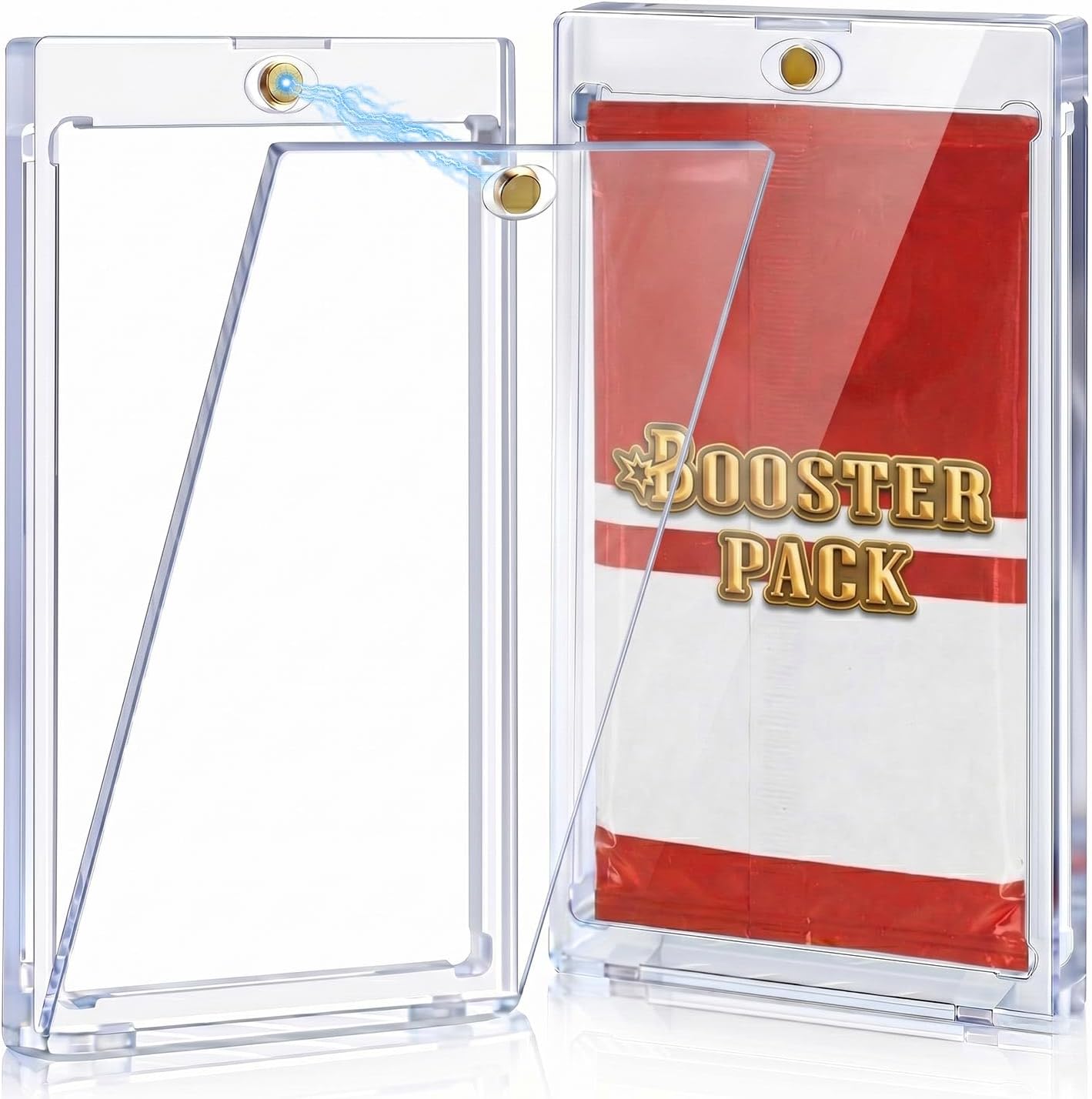 10PCS Magnetic Booster Pack Protector – One-Touch UV & Acid-Free Clear Display Case for Standard TCG & Sports Booster Packs