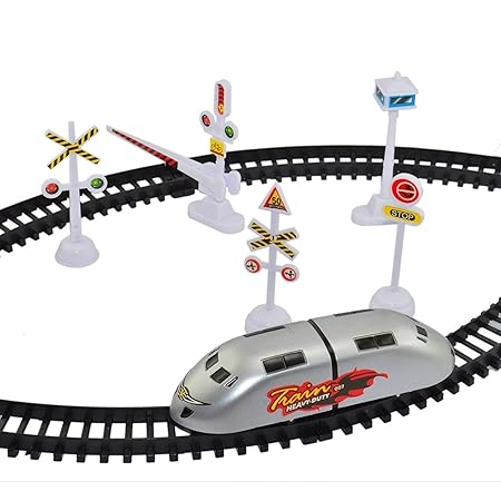 HRK High-Speed Battery Operated Bullet Train Toy Set Game with Tracks and Signals for Kids