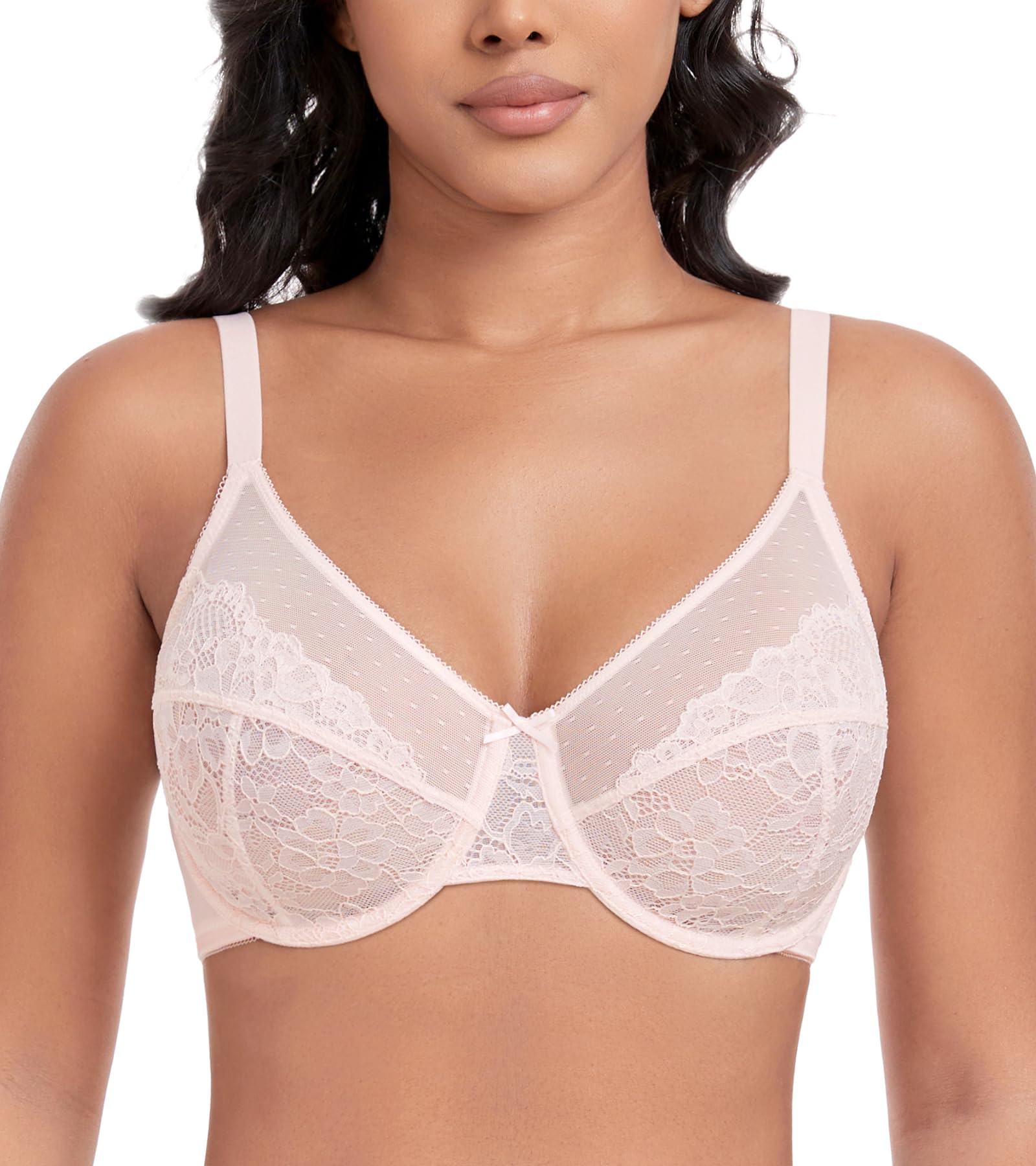 DotVol Soutien-Gorge pour Femmes Mince et léger Perspective Lace Confort Quotidien