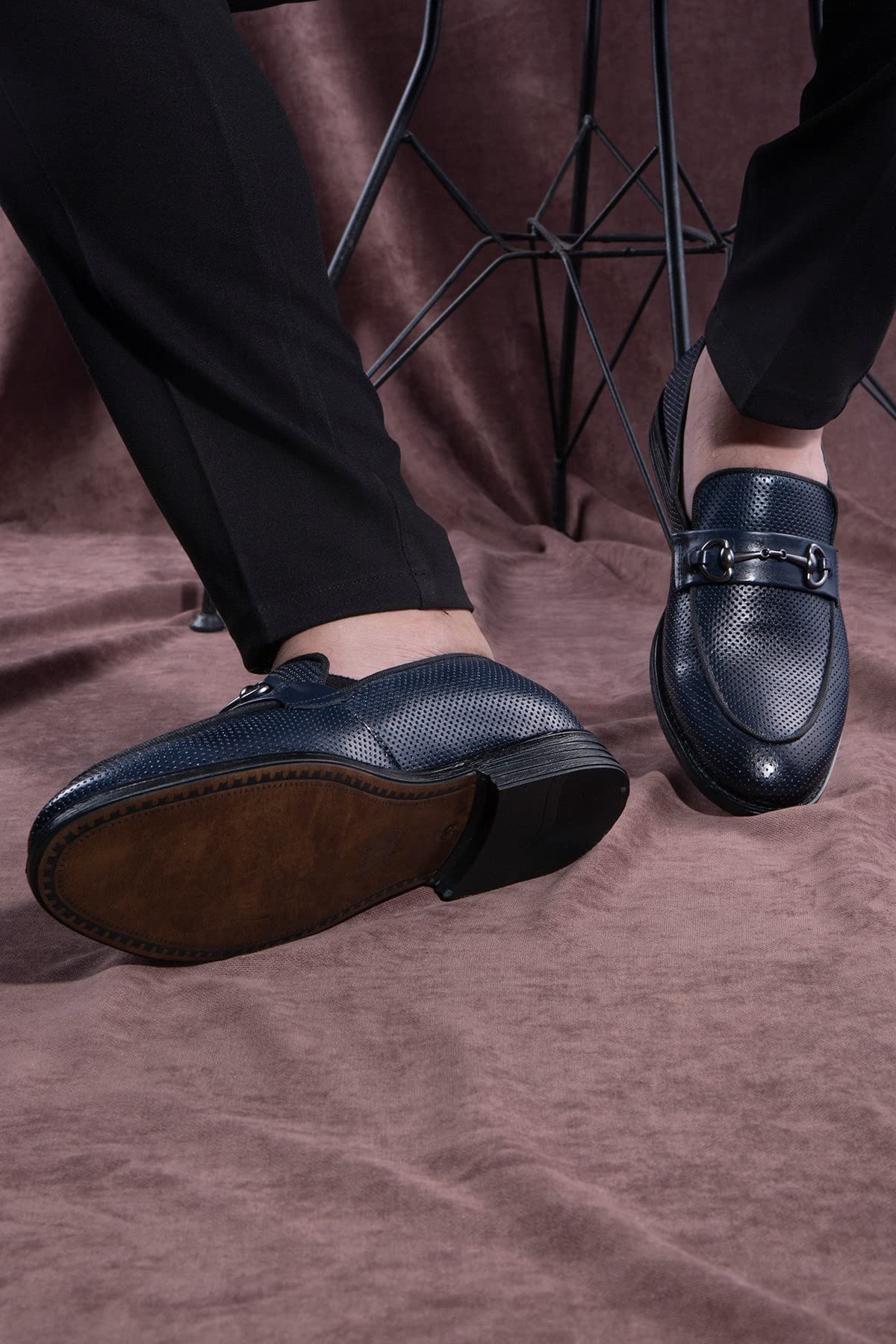 Ducavelli Ancora klasyczne buty męskie z prawdziwej skóry, klasyczne buty, granatowy, 45 EU