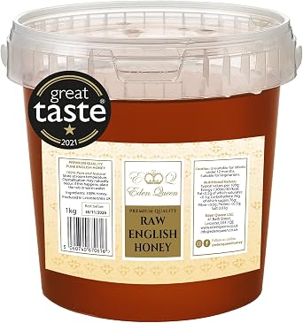 Raw English Honey Unpasteurised British No Additives 100% Pure Wildflower Honey 1Kg Great Taste English Wildflower 1KG, English Wildflower
