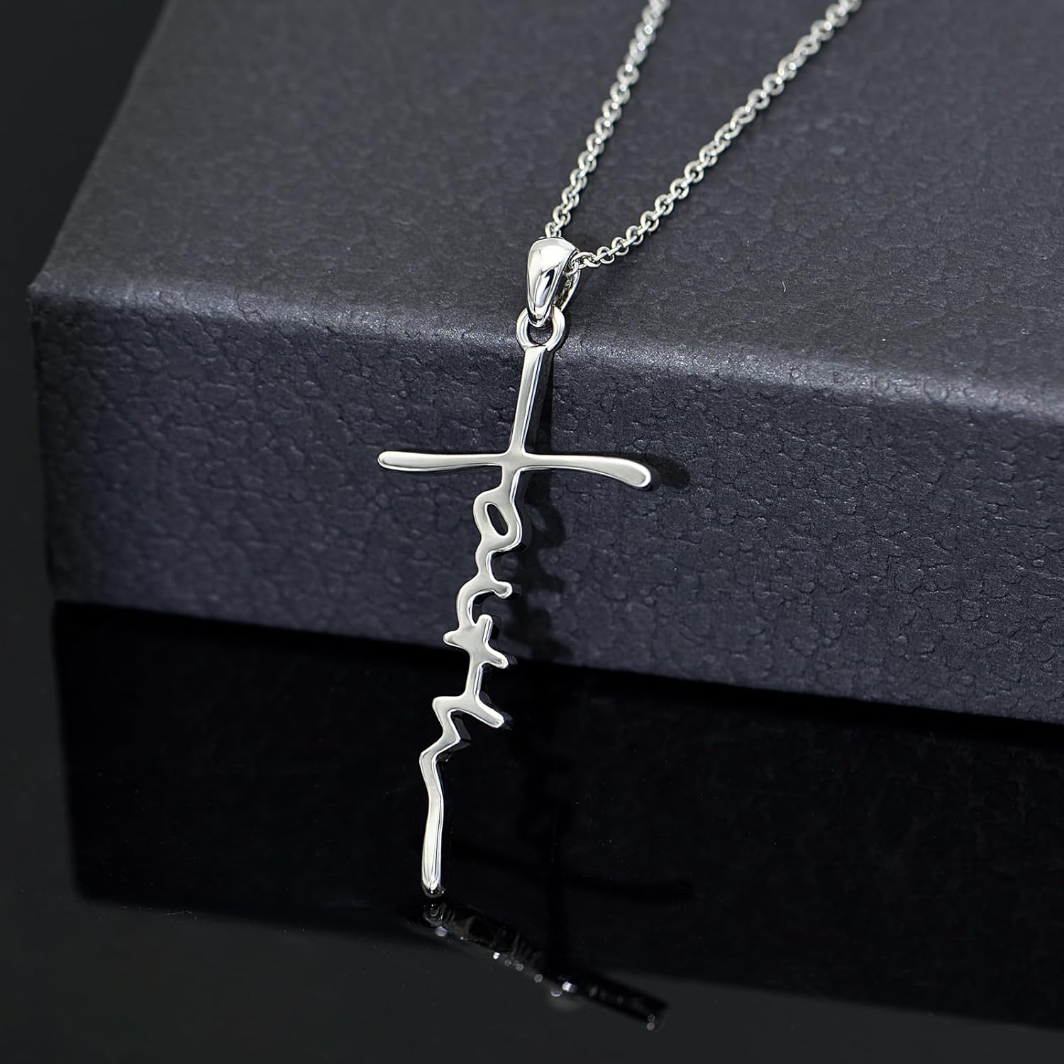 Faith Necklace for Women Stainless Steel Infinity/Cross Pendant Necklace Christian Religious Jewelry Gifts for Women Mom Wife Birthday - Image 3