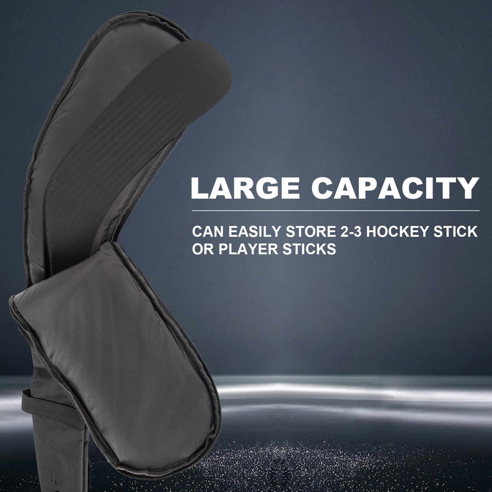 Sac pour crosse de hockey, sacs pour bâtons de hockey sur glace. Sac portable avec bandoulière de remorquage pour hommes, femmes, adolescents et adultes. Sac pour crosse de hockey sur gazon,
