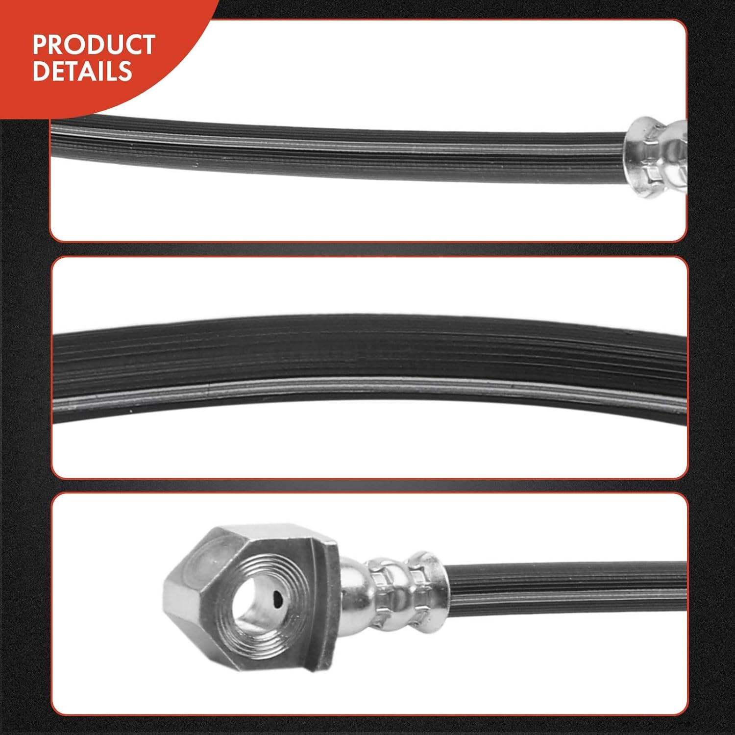 A-Premium Front Brake Hydraulic Hoses Compatible with Chevy, GMC and Cadillac Models - Silverado/Sierra 1500 1500 Classic, Tahoe, Yukon, Suburban/Avalanche 1500, Escalade, Escalade ESV/EXT(Pack of 2)