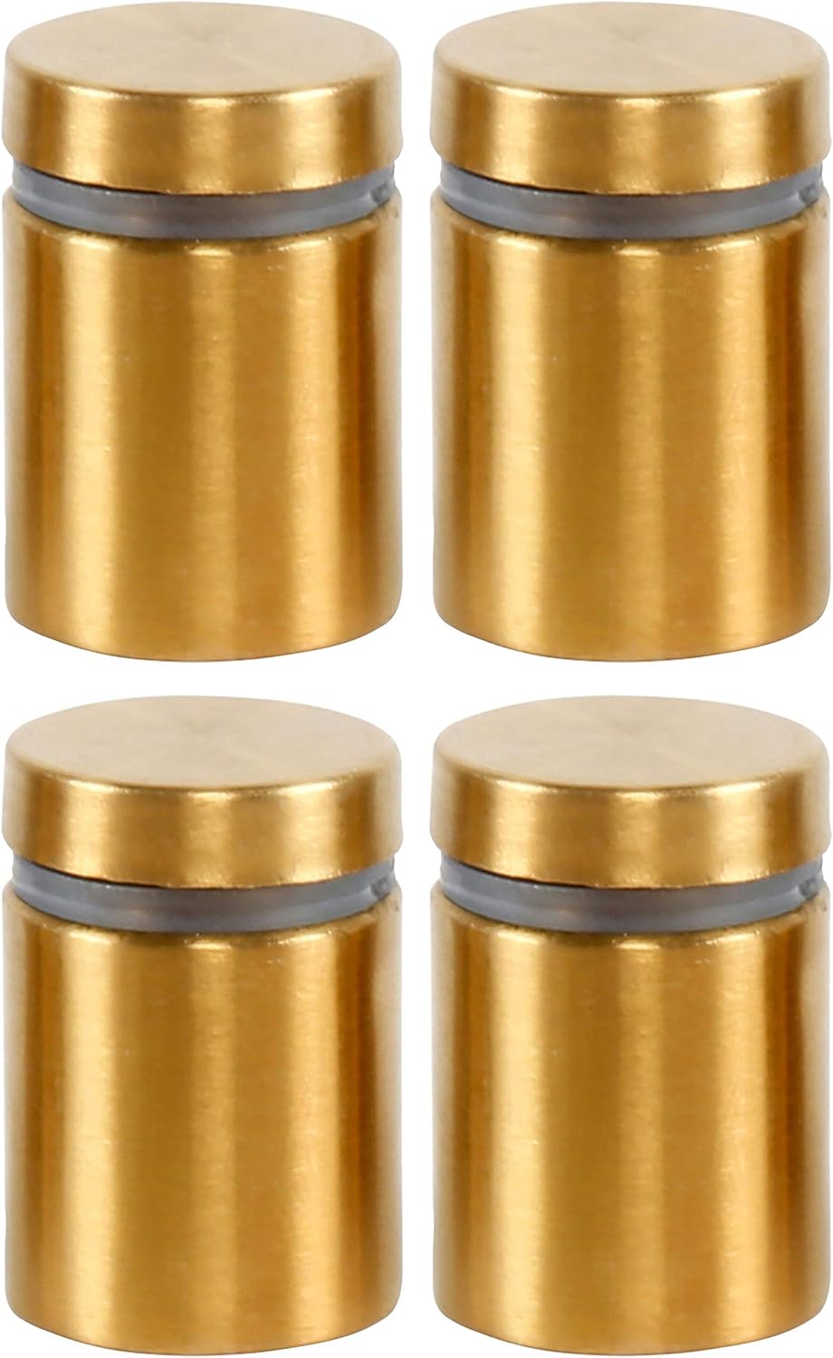 M&T Displays Stainless Steel Gold Brush Standoff Screws (3/4 x 1 Inch) for Wall Mount Advertising Clear Acrylic Sign Holder & Frame with Mounting Hardware 4 Pack
