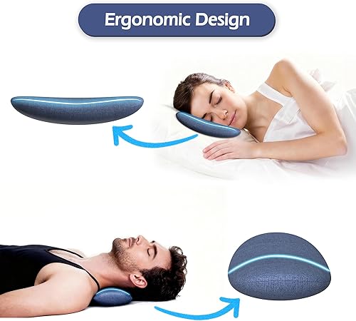 Miniatura 4 de Mini almohada de espuma viscoelástica para dormir lateral, almohada de apoyo para la cara y el cuello con funda lavable, almohada facial ergonómica