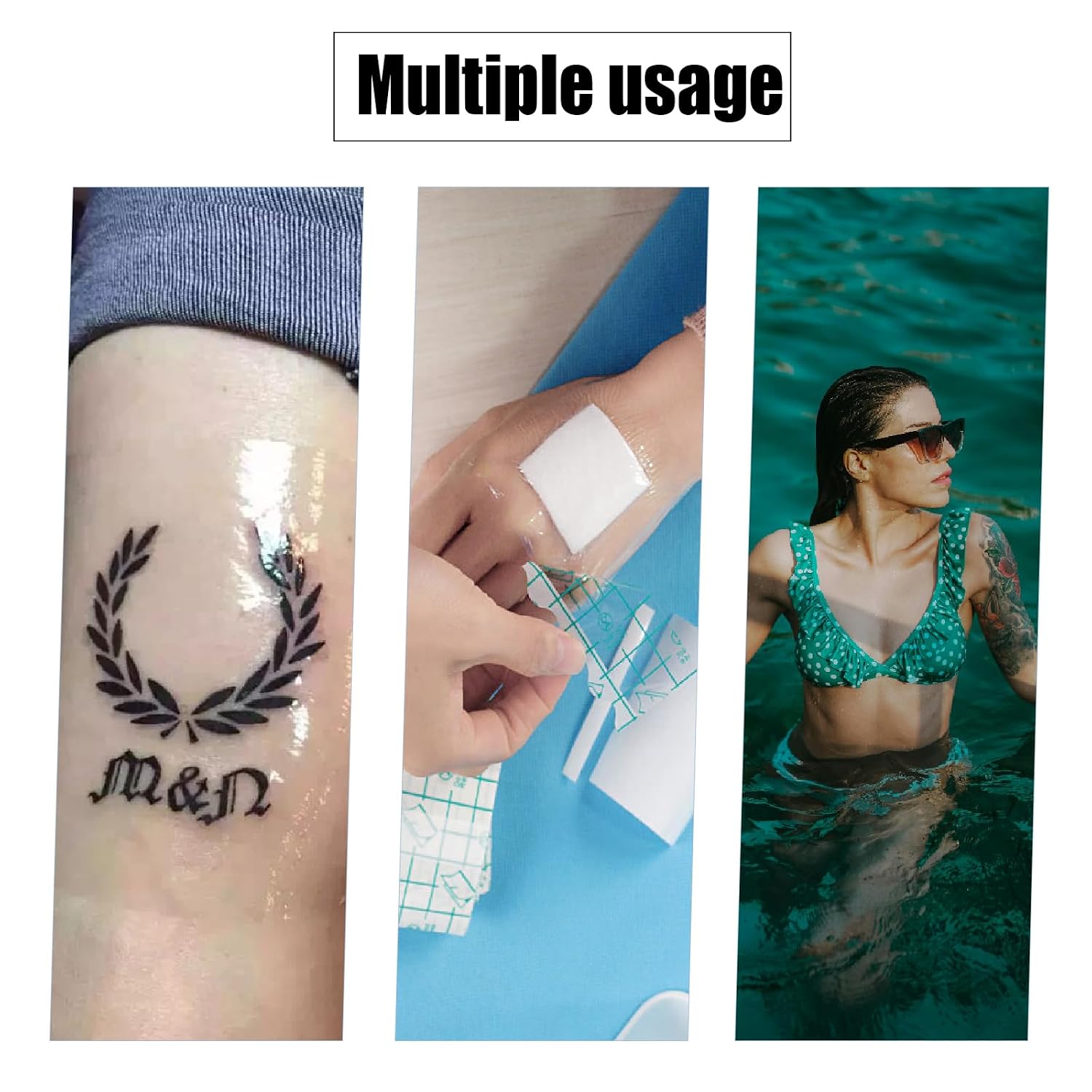 Tattoo Aftercare Bandage - SOTICA 3 Rolls 6in×1yd Second Skin Tape Tattoo Bandages Tattoo Cover Up Waterproof Film for Healing Swimming and Shower