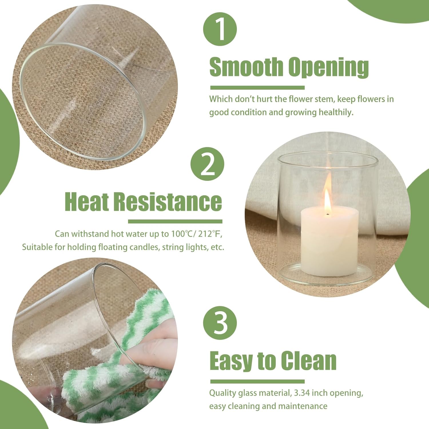 DARENYI 12Pcs Small Glass Cylinder Vases for Centerpieces, 4 Inch Tall Clear Floral Flower Vases Bulk for Wedding Decorations, Decorative Hurricane Glass Candle Holders for Table, Party, Home Décor