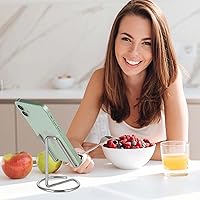 Vista 32 de Paquete de 2 soportes para teléfono celular para escritorio, bonito soporte de metal dorado para teléfono celular, accesorios de escritorio