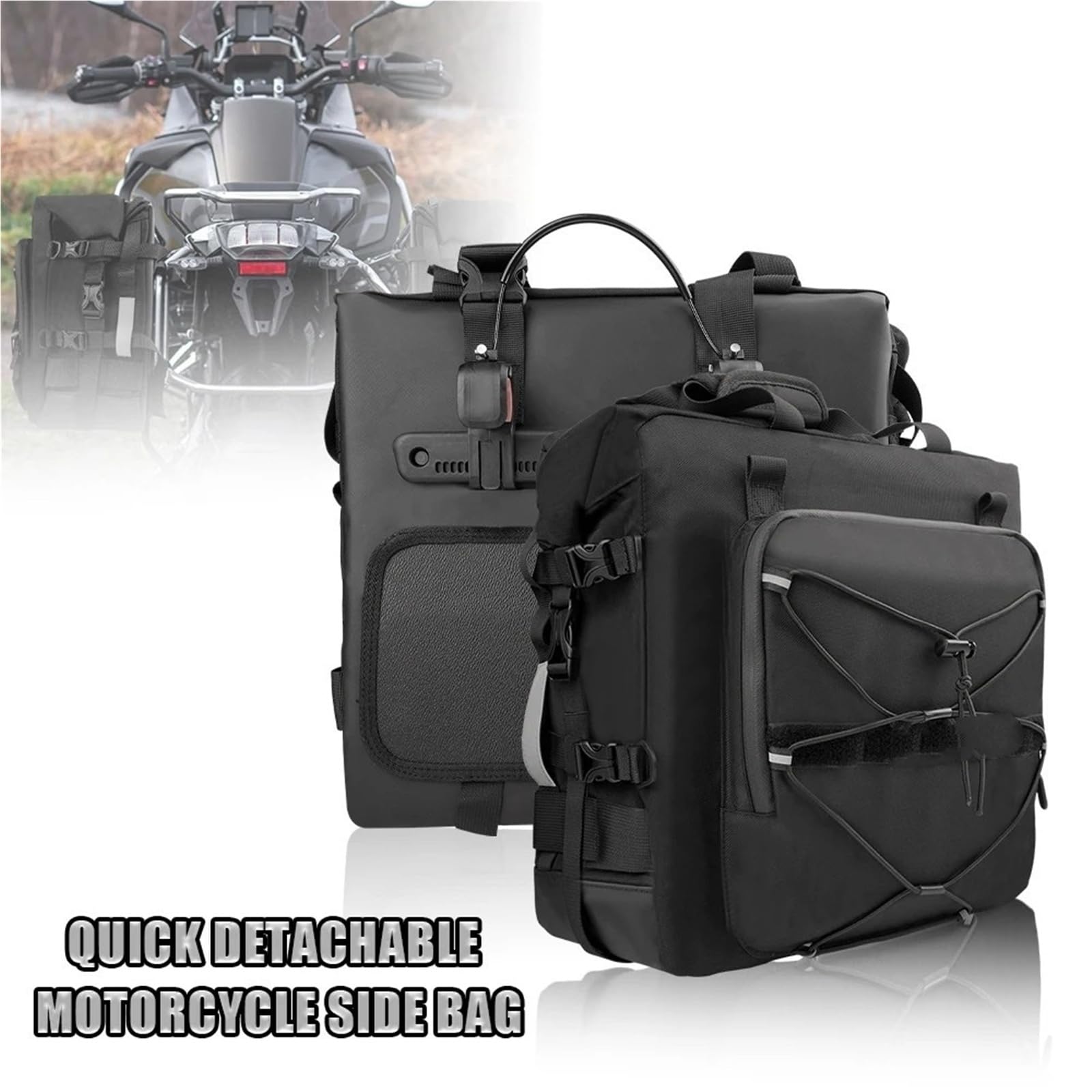 Motorradtasche Rahmen-Crash-Bars-Tasche Satteltasche 20L Universal-Seiten-Rücksitztasche Pack Reise-Motorrad-Gepäckaufbewahrung Motorradtasche