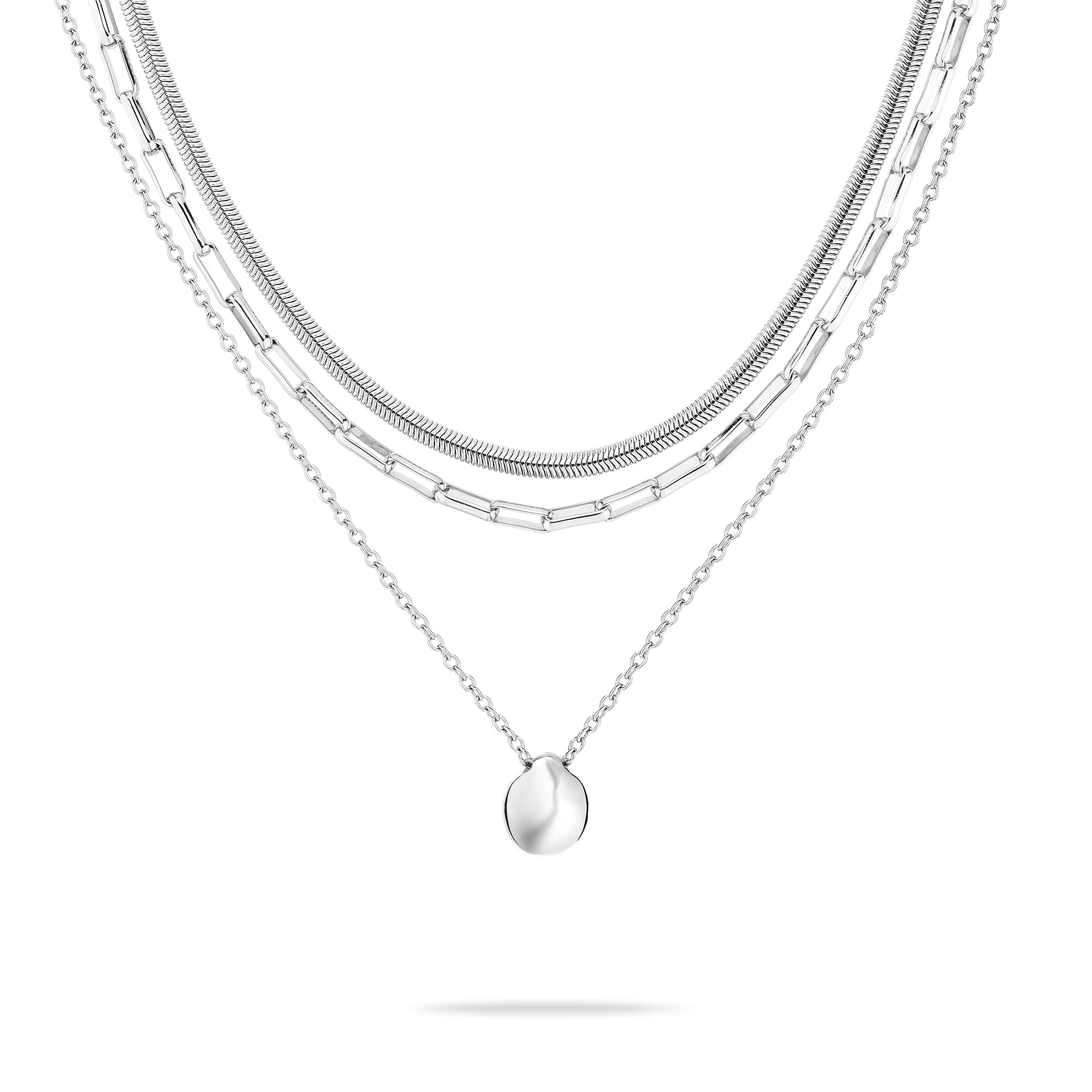 Tamaris Halsketten Layering Set für Damen, Halsschmuck einzeln tragbar und Größenverstellbar, wasserfest aus Edelstahl