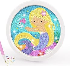 5D Unicorn Diamond Painting Kits for Kids with Wooden Frame Cute Animal Art and Crafts for Kids Ages (6-12) Diamond Painting Frame (Mermaid)