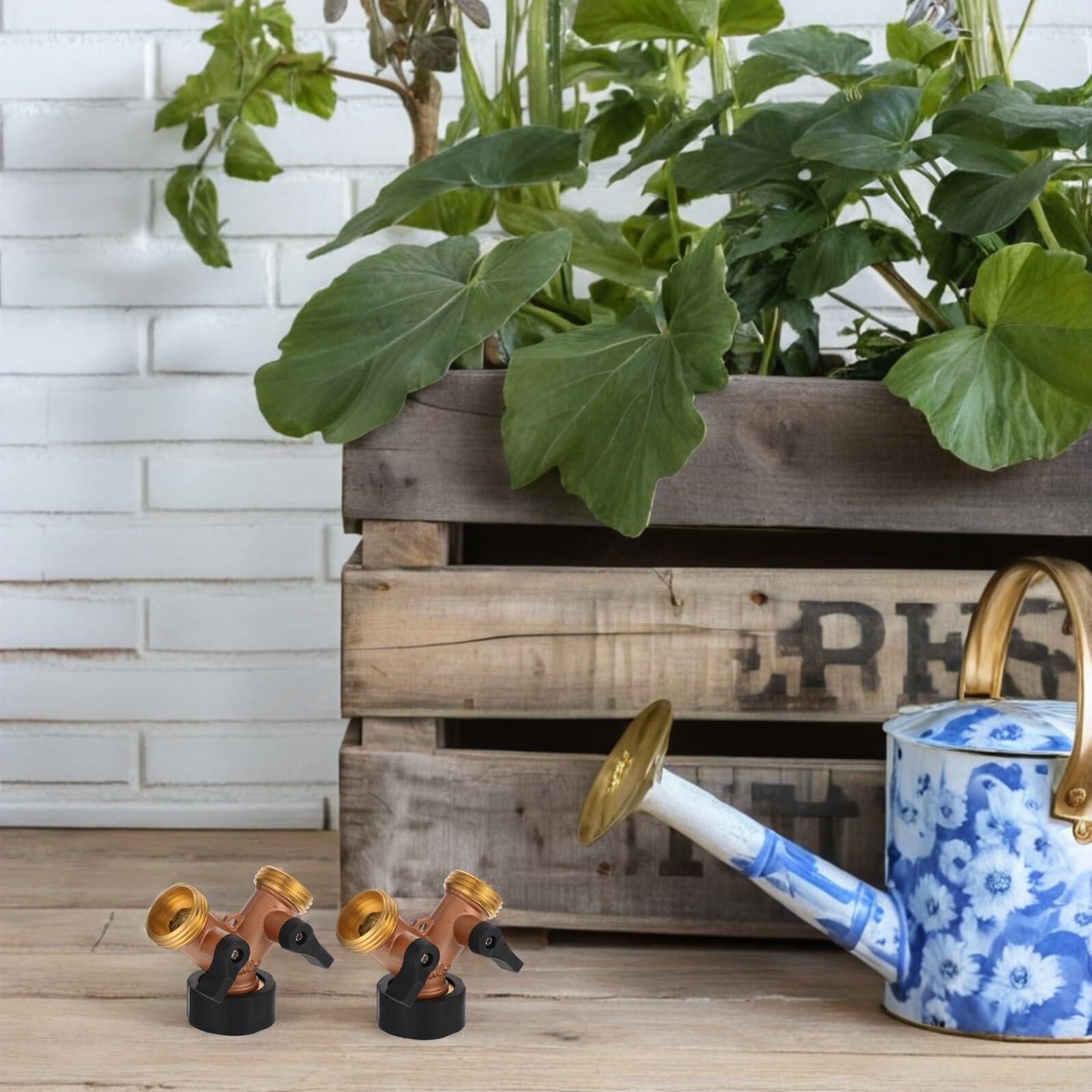 Sewroro 2 Stück Messing Schlauchverteiler mit Schnellkupplung Y Verbinder für Gartenschläuche und Tropfbewässerung Robust und Vielseitig für Außenwasserleitungen