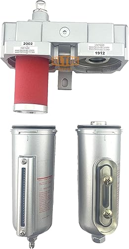 Miniatura 6 de 12 "NPT Heavy Duty Grado industrial 2 etapas filtro coalescente sistema de secado desecante para líneas de aire comprimido, cuencos de metal, ideal