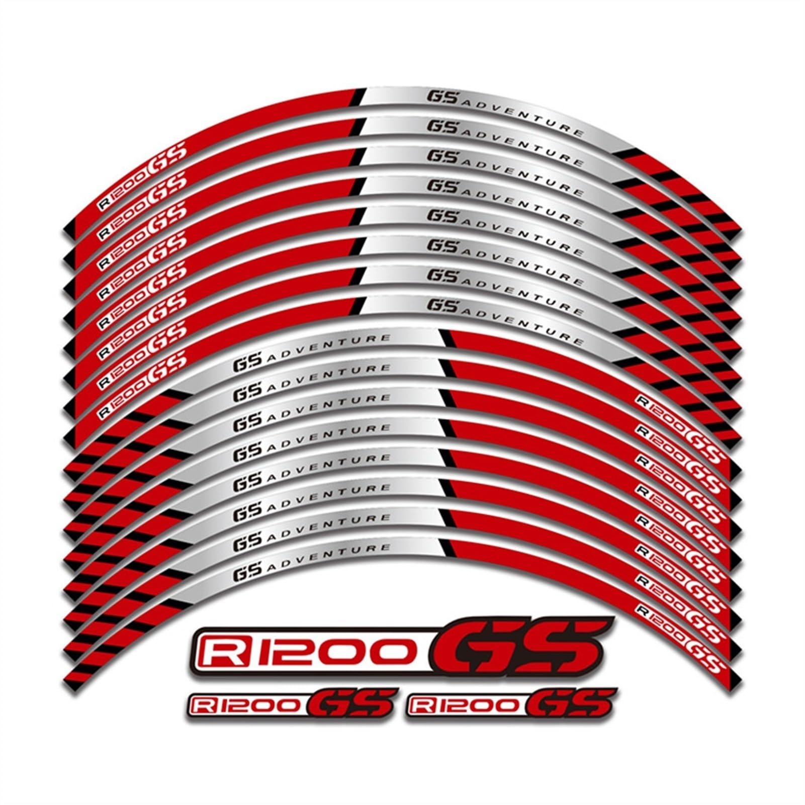 Motorcycle Wheel Stickers Rim Reflective Decals Accessories for BMW R1200GS ADV LC R1200 GS R 1200 Decorative(Rosso)