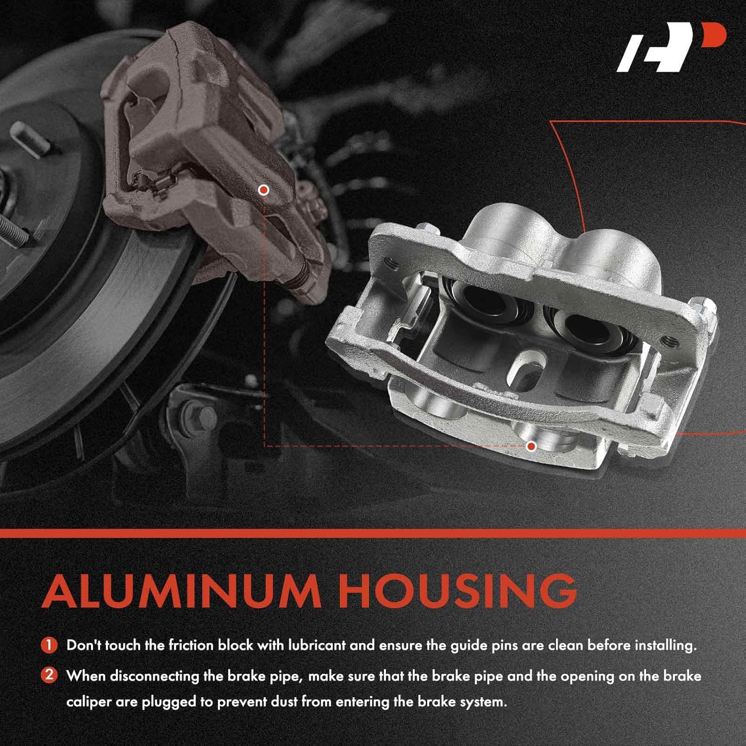A-Premium Disc Brake Calipers with Ceramic Pads Compatible with Chevrolet Silverado 1500 1999-2006, Tahoe, Express, Suburban 1500 & GMC Sierra, Yukon, Savana & Cadillac Escalade & Hummer, 6-PC Set