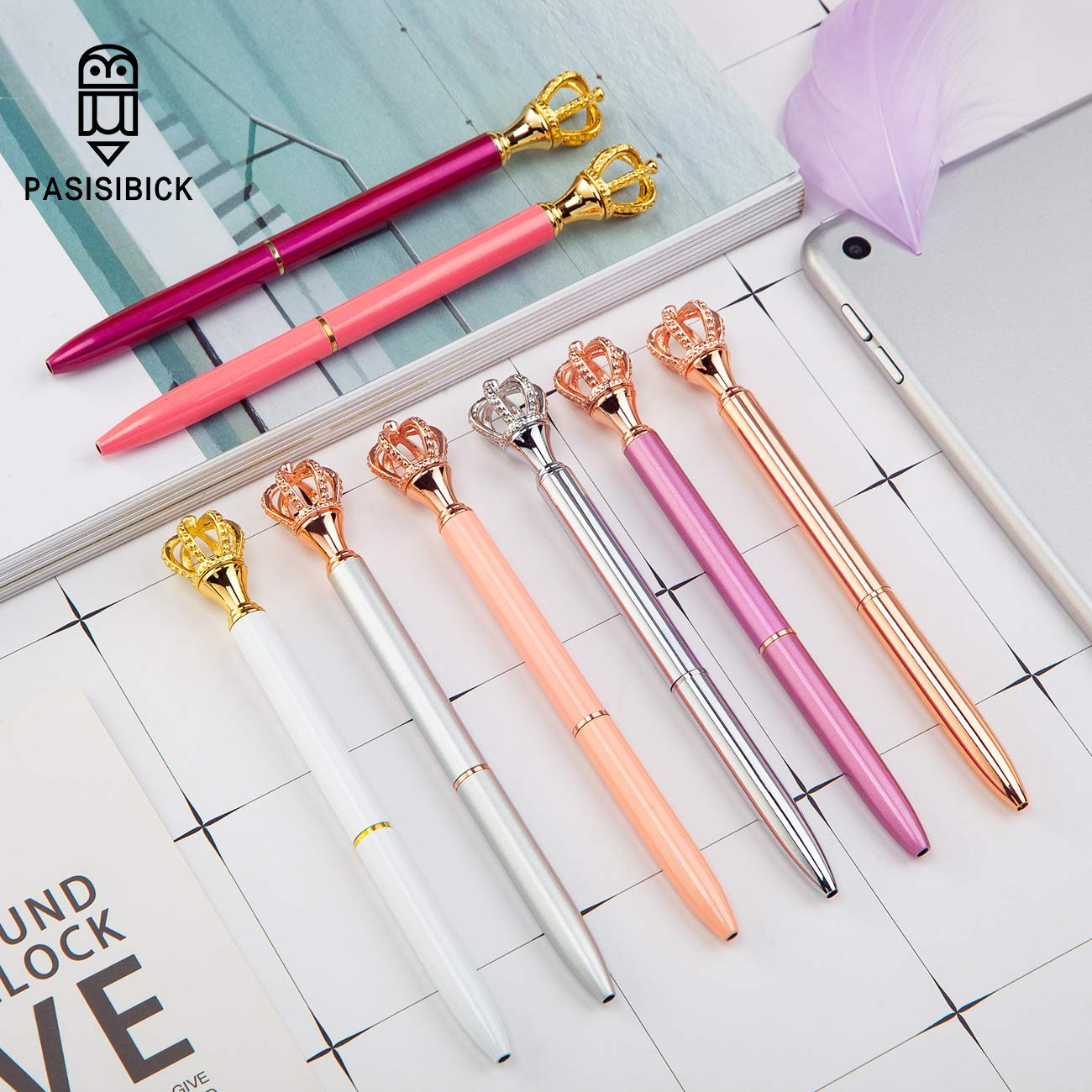 PASISIBICK 20 Penne A Sfera Argentate Con Diamante – Regali Eleganti Per Donne, Matrimoni E Colleghe