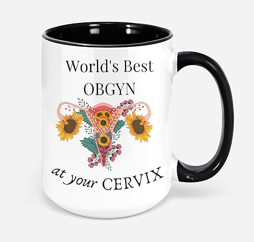 Miniatura 3 de Taza de café OBGYN, la mejor ginecóloga del mundo en tu cuello uterino, regalos divertidos para médicos y ginecólogos, regalos de agradecimiento