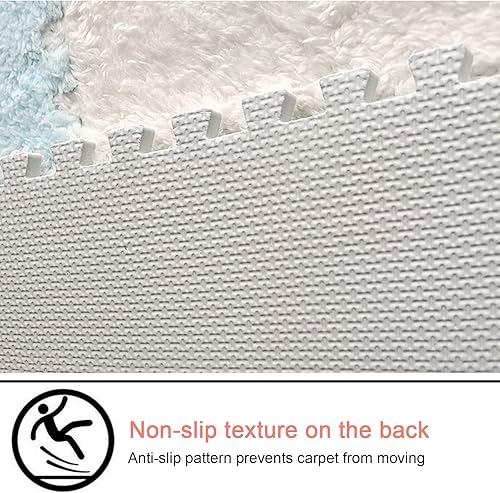 Miniatura 7 de 10 tapetes de espuma de rompecabezas de felpa, entrelazados, suaves y antideslizantes, tapete de espuma para gimnasio en casa, 12 x 12 pulgadas1 x 1